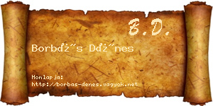Borbás Dénes névjegykártya