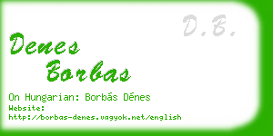denes borbas business card